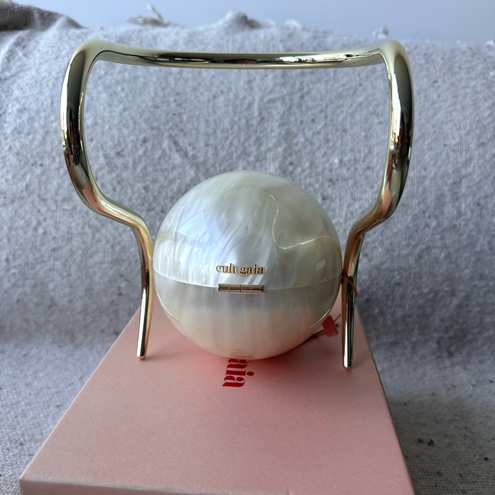 Cult Gaia Gold and Cream Spherical Clutch - Picture 6 of 9